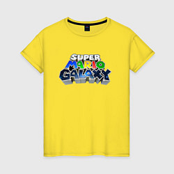 Футболка хлопковая женская Super Mario Galaxy logo, цвет: желтый