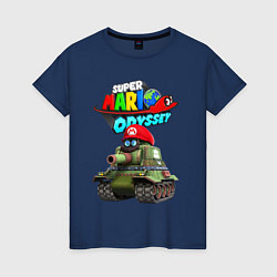Футболка хлопковая женская Tank Super Mario Odyssey, цвет: тёмно-синий