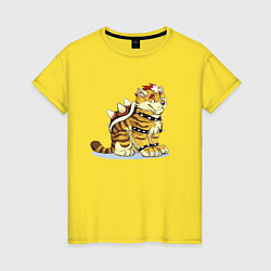 Футболка хлопковая женская Super Mario Вымышленный персонаж Tiger, цвет: желтый