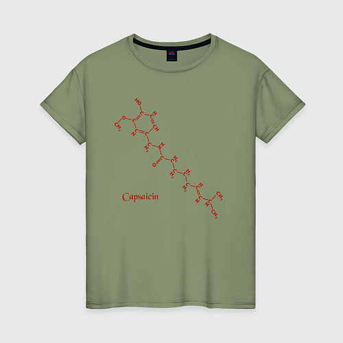 Женская футболка Капсаицин острый элемент перца / Авокадо – фото 1