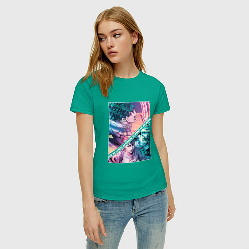 Женская футболка Рохан Кишибе из ДжоДжо / Зеленый – фото 3