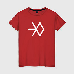 Футболка хлопковая женская Логотип exo, цвет: красный