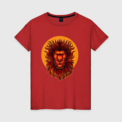 Футболка хлопковая женская Солнечный лев, цвет: красный