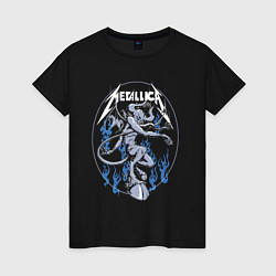 Футболка хлопковая женская Metallica Thrash metal Damn, цвет: черный