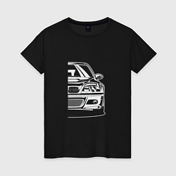 Футболка хлопковая женская BMW - Car, цвет: черный