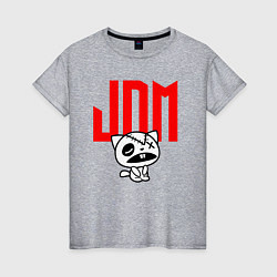 Футболка хлопковая женская JDM Kitten-Zombie Japan, цвет: меланж