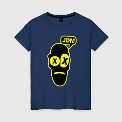 Футболка хлопковая женская JDM Face Japan, цвет: тёмно-синий