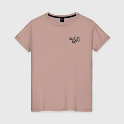 Футболка хлопковая женская Noize mc нойз мс logo, цвет: пыльно-розовый