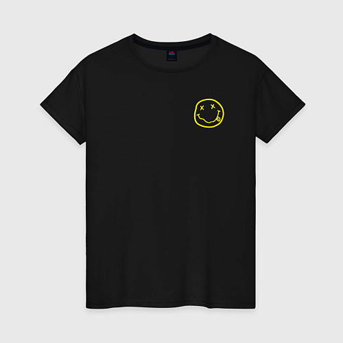 Женская футболка Nirvana Жёлтый смайл / Черный – фото 1