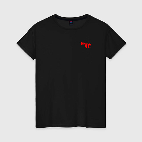 Женская футболка Noize mc красное лого / Черный – фото 1