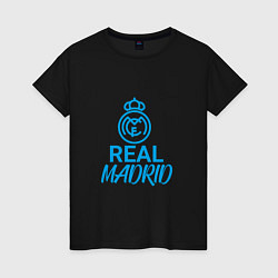 Футболка хлопковая женская Real Madrid Football, цвет: черный
