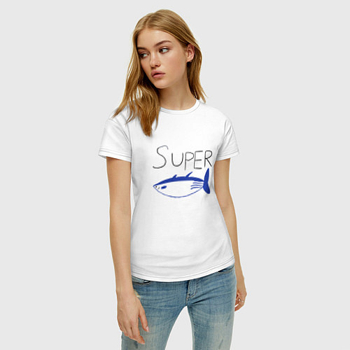 Женская футболка Super tuna jin / Белый – фото 3