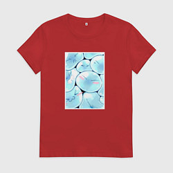 Футболка хлопковая женская Слизни в банке, цвет: красный