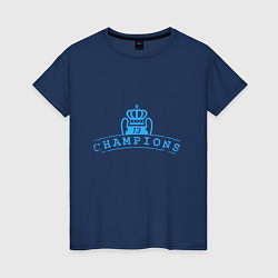 Футболка хлопковая женская Real Champions, цвет: тёмно-синий