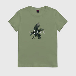 Футболка хлопковая женская Logo Ozark, цвет: авокадо