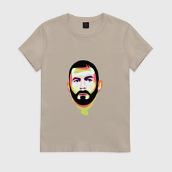 Футболка хлопковая женская Benzema Style, цвет: миндальный