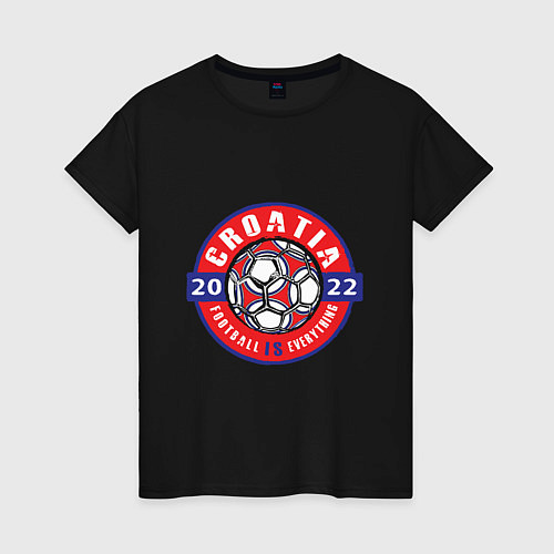 Женская футболка Croatia 2022 / Черный – фото 1