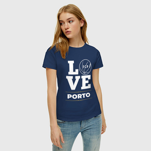 Женская футболка Porto Love Classic / Тёмно-синий – фото 3