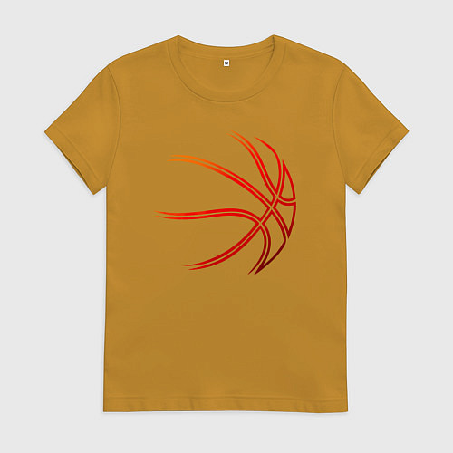 Женская футболка Баскетбольный мяч оранж / Горчичный – фото 1