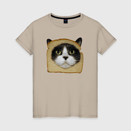 Женская футболка Котохлебинг / Миндальный – фото 1