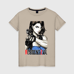 Футболка хлопковая женская Jill RE3, цвет: миндальный