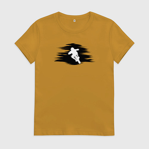 Женская футболка Погнали кататься / Горчичный – фото 1