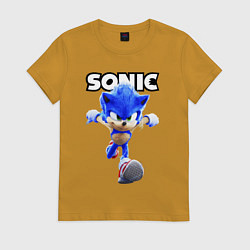 Футболка хлопковая женская Sonic the Hedgehog 2, цвет: горчичный