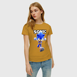 Футболка хлопковая женская Sonic the Hedgehog 2, цвет: горчичный — фото 2