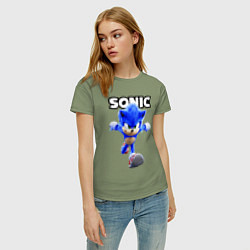 Футболка хлопковая женская Sonic the Hedgehog 2022, цвет: авокадо — фото 2