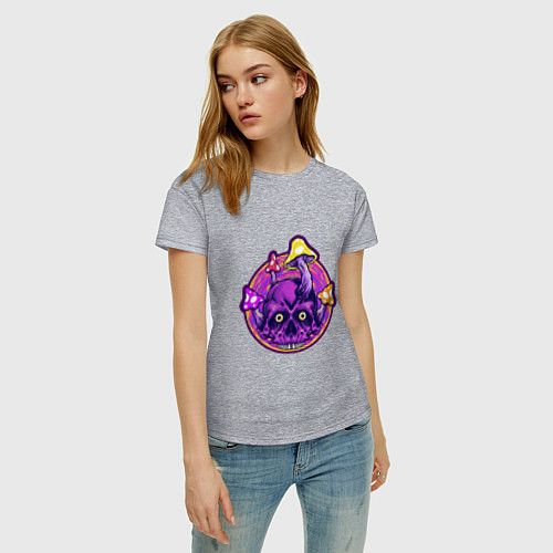 Женская футболка Грибной черепок / Меланж – фото 3