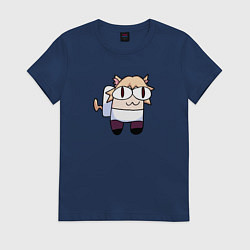 Футболка хлопковая женская Neko sus, цвет: тёмно-синий