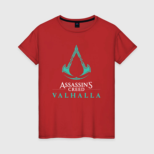 Женская футболка Assassins creed valhalla / Красный – фото 1