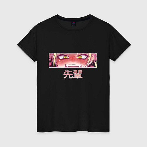 Женская футболка Himiko Toga Senpai на Японском / Черный – фото 1