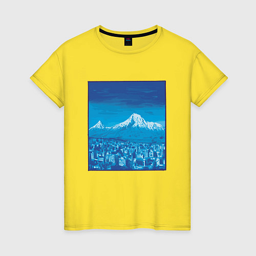 Женская футболка Гора Арарат Пейзаж Mount Ararat Landscape Масис / Желтый – фото 1