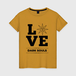 Футболка хлопковая женская Dark Souls Love Classic, цвет: горчичный