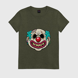 Футболка хлопковая женская Old Clown, цвет: меланж-хаки
