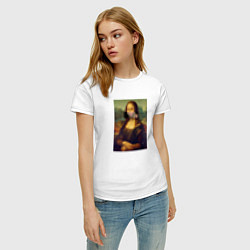 Футболка хлопковая женская Мона Милос, цвет: белый — фото 2
