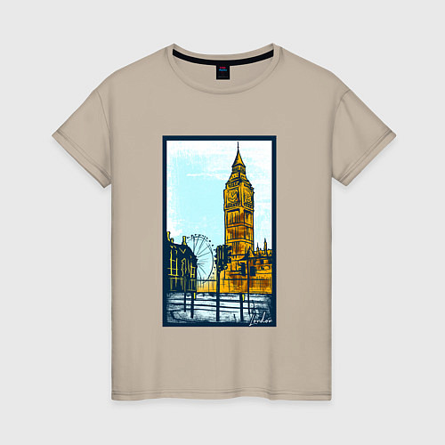 Женская футболка Лондон London / Миндальный – фото 1