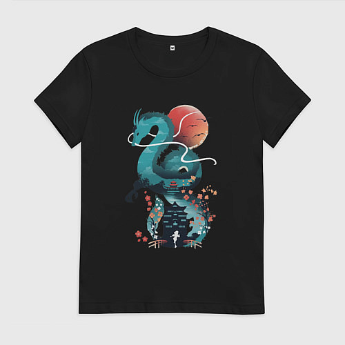 Женская футболка История Тихоро и Хаку / Черный – фото 1