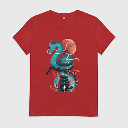 Футболка хлопковая женская История Тихоро и Хаку, цвет: красный