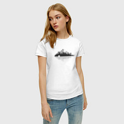 Футболка хлопковая женская Один в горах, цвет: белый — фото 2