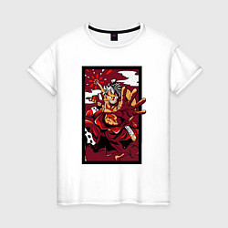 Футболка хлопковая женская ЛУФФИ 5 ЙОНКО ONE PIECE, цвет: белый