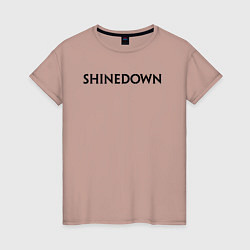 Футболка хлопковая женская Shinedown лого, цвет: пыльно-розовый
