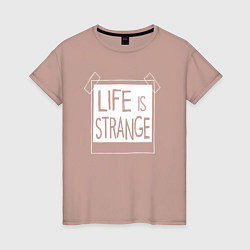 Футболка хлопковая женская Life Is Strange - games, цвет: пыльно-розовый