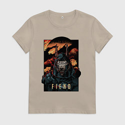 Футболка хлопковая женская Curse Of Anubis, цвет: миндальный