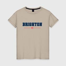 Футболка хлопковая женская Brighton FC Classic, цвет: миндальный