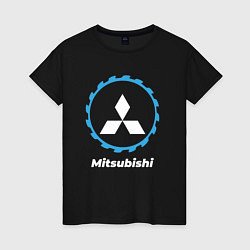 Футболка хлопковая женская Mitsubishi в стиле Top Gear, цвет: черный