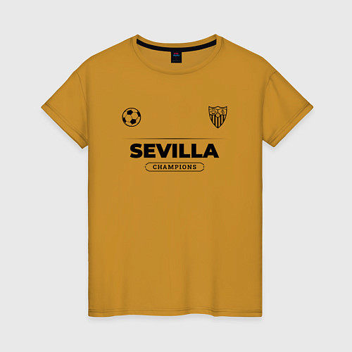 Женская футболка Sevilla Униформа Чемпионов / Горчичный – фото 1