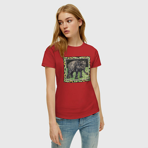 Женская футболка Olifant Met Fles Слон / Красный – фото 3