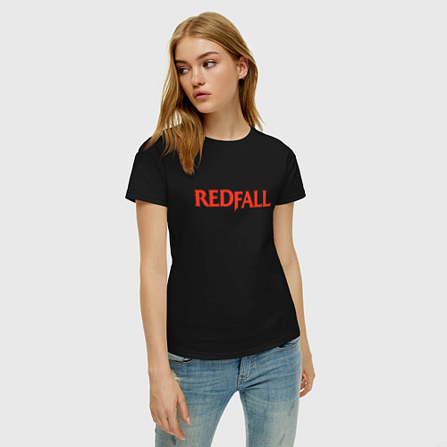 Женская футболка Redfall logo / Черный – фото 3